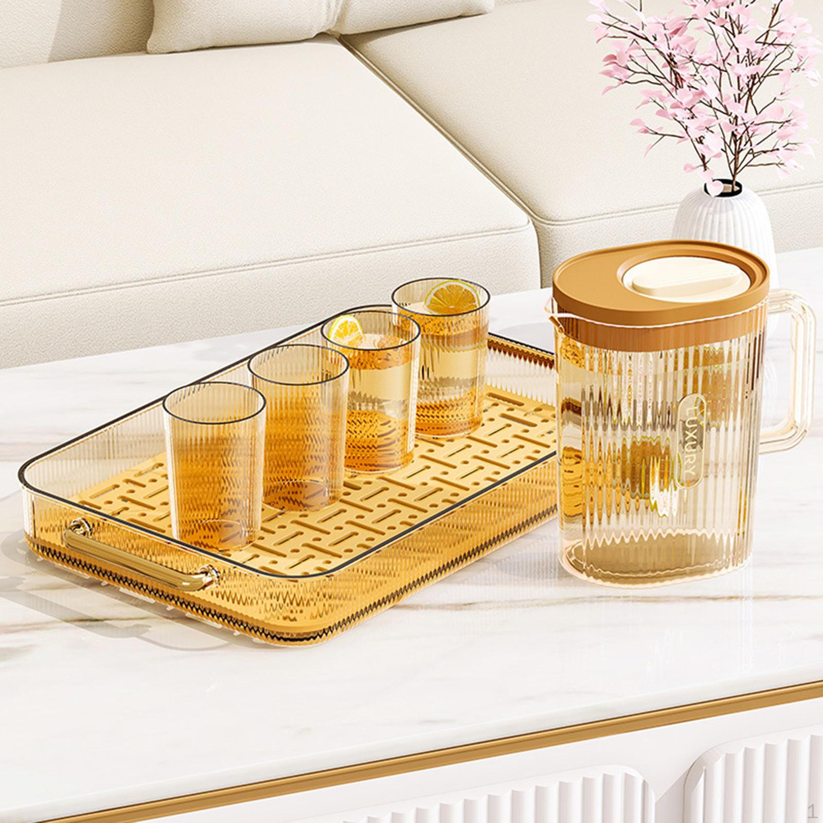 Elegant Water Carafe Set with 4 Glasses - Contemporary and Versatile