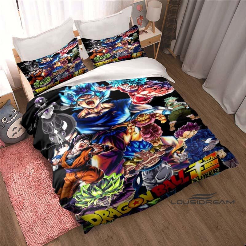 New 2026 3D Printed DRAGON BALL Bedding Set – Duvet Cover and Pillowcases Feature Adorable Cartoon Designs.