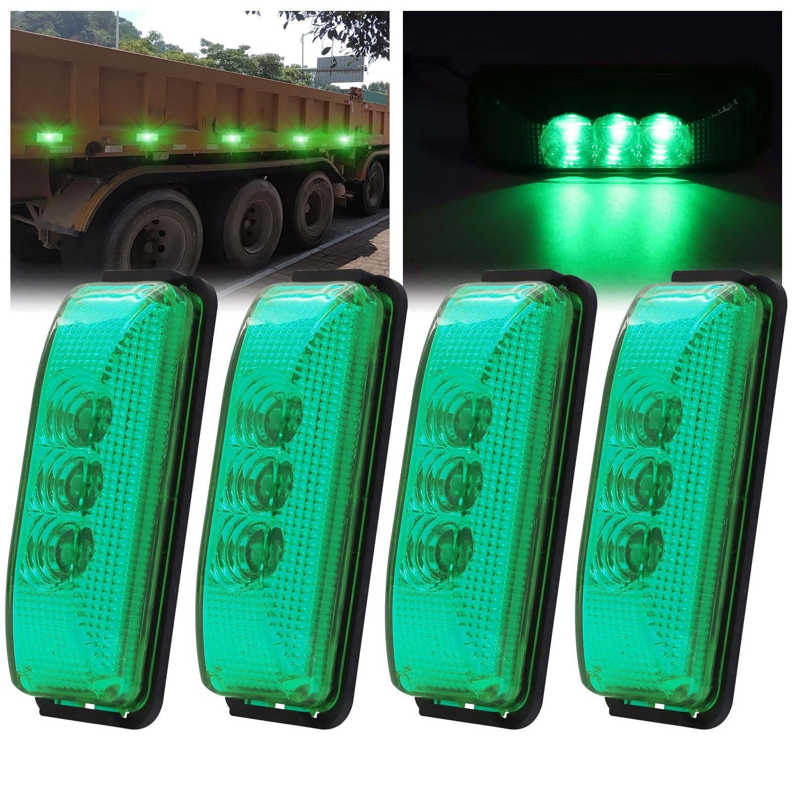 

Ygmylandbb LED Truck Side Marker Lamp 24V 12V 3-LED Side 2 pieces