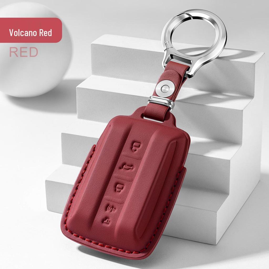 Premium Leather Car Key Cover for Tank 400 - Genuine Cowhide Key Bag with Buckle for Men and Women