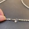 Unisex 4MM Twisted Rope Herringbone Silver Necklace, 16-24 Inches