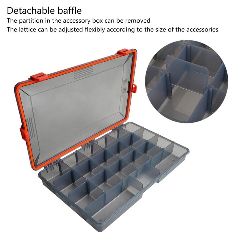 Boîte de rangement pour matériel de pêche à compartiments réglables, appâts, leurres, hameçons, accessoires de pêche