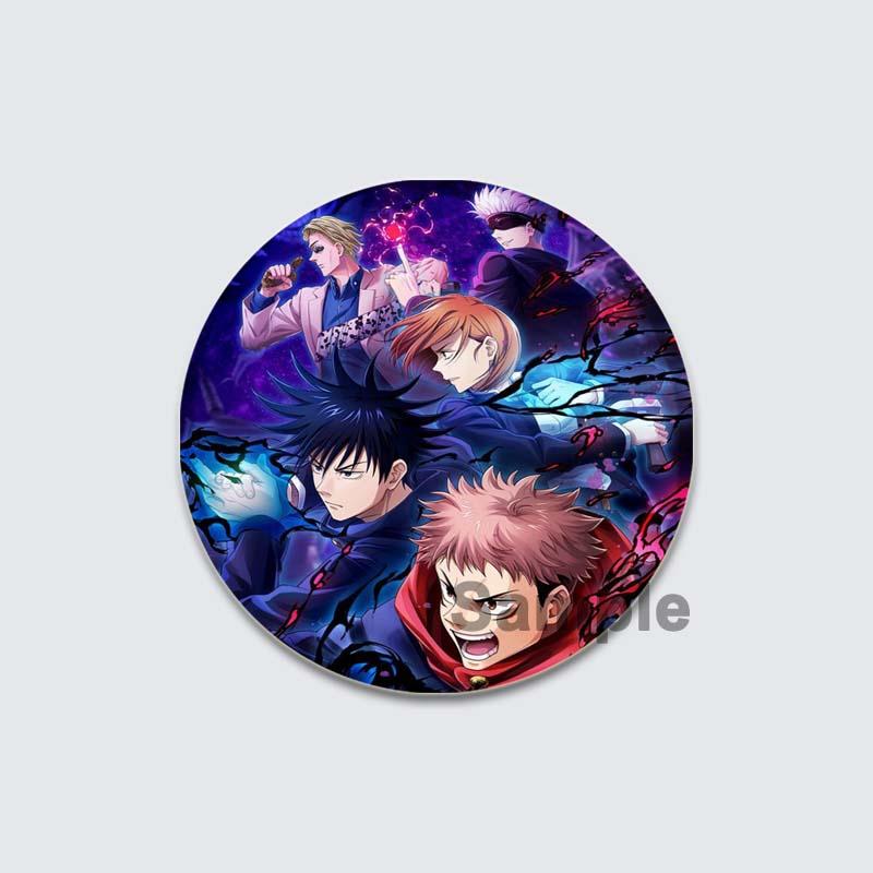 32/44/58mm Anime Jujutsu Kaisen Insigna Figura Gojo Satoru Yuji Itadori Desene animat rotund Ace lucrate manual DIY Rucsac Guler Brosa Accesorii