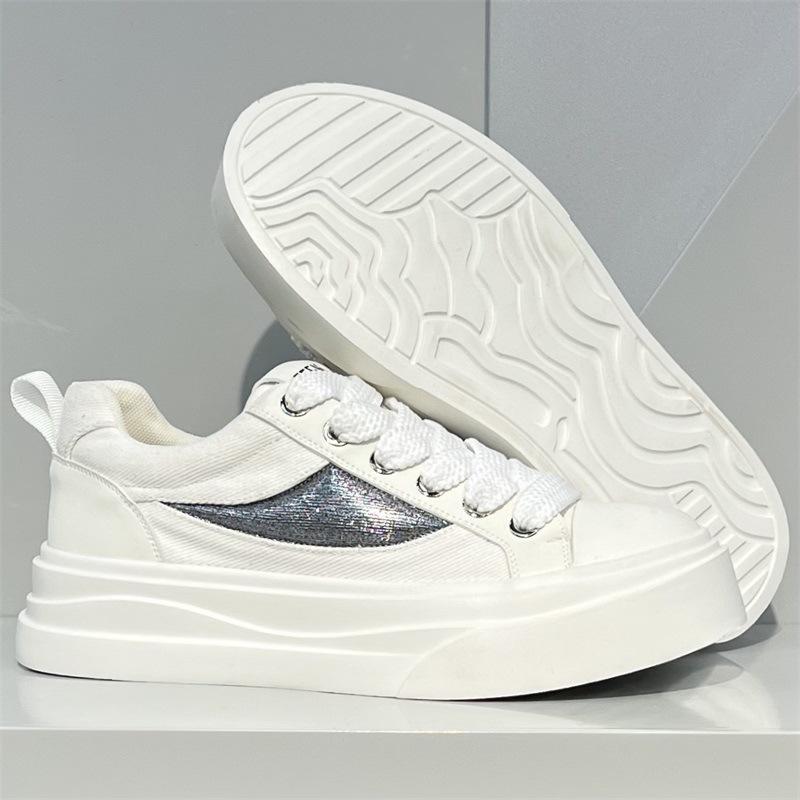 

Мужская обувь 2025 новая летняя дышащая корейская версия трендовая универсальная на толстой подошве с низким верхом спортивная мужская повседневная обувь дышащая 44 белый