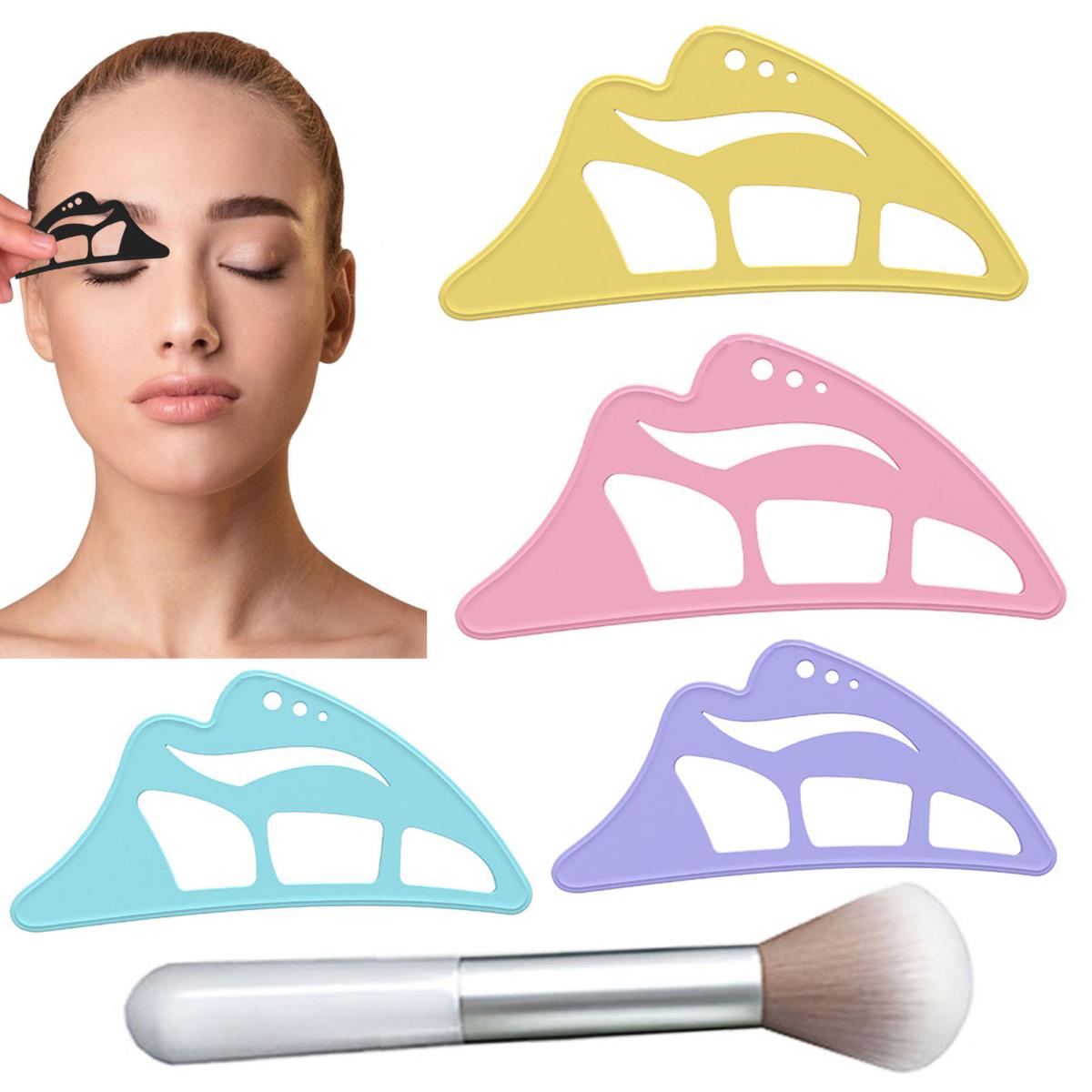

Yousheng Eyeshadow Stencil Tool для начинающих Многоразовый помощник для теней для век с кисточкой для макияжа Руководство по рисованию теней для век Шаблон для нанесения теней для век 1pc розовый