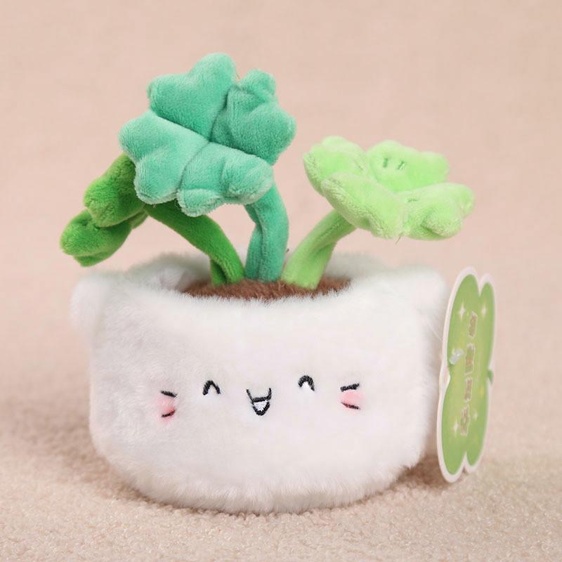 Potted Plants Cat Dog Plush Toy Keychain With Short Plush Material For Kids And Collectors