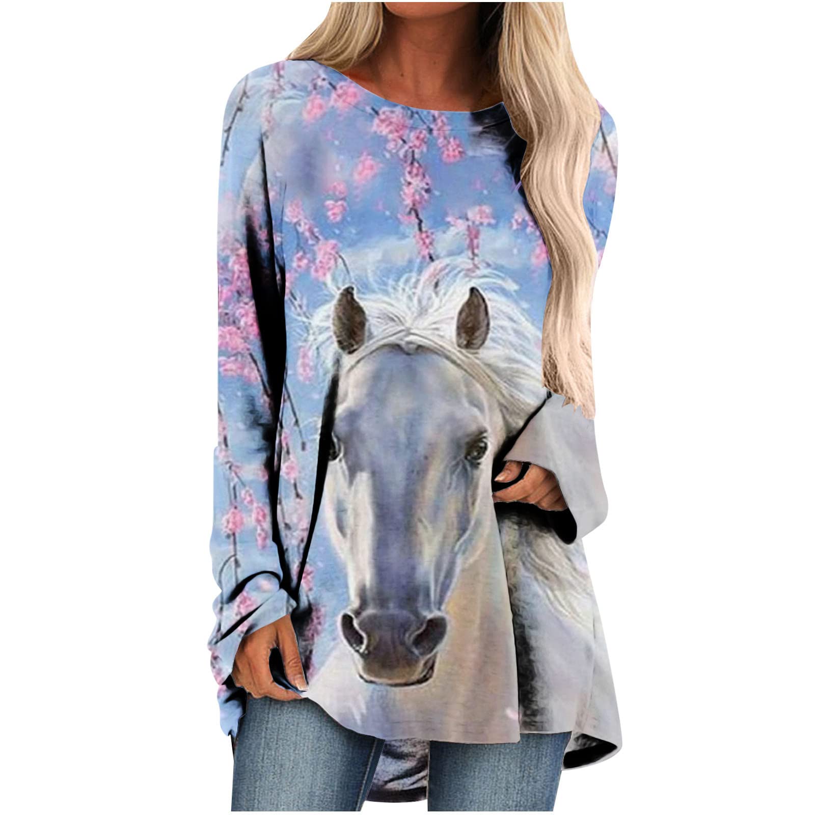 

Футболка с 3d принтом волка, женская модная футболка, топы с лошадьми, футболки, свободная повседневная футболка, женские футболки больших размеров, свободные футболки 8XL