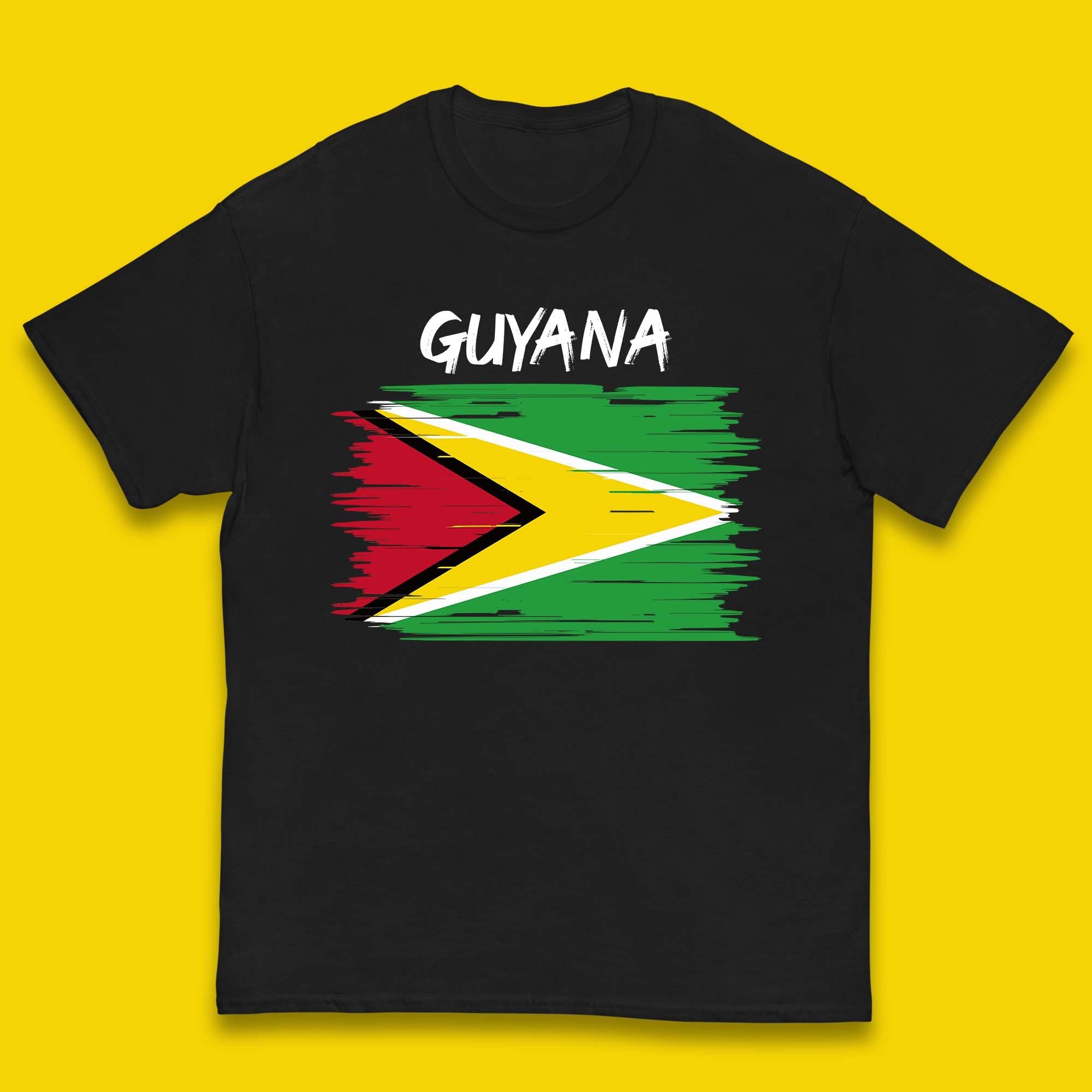 Guyana Flag Distressed Guyanese Flag Country In South America Kids T Shirt 130