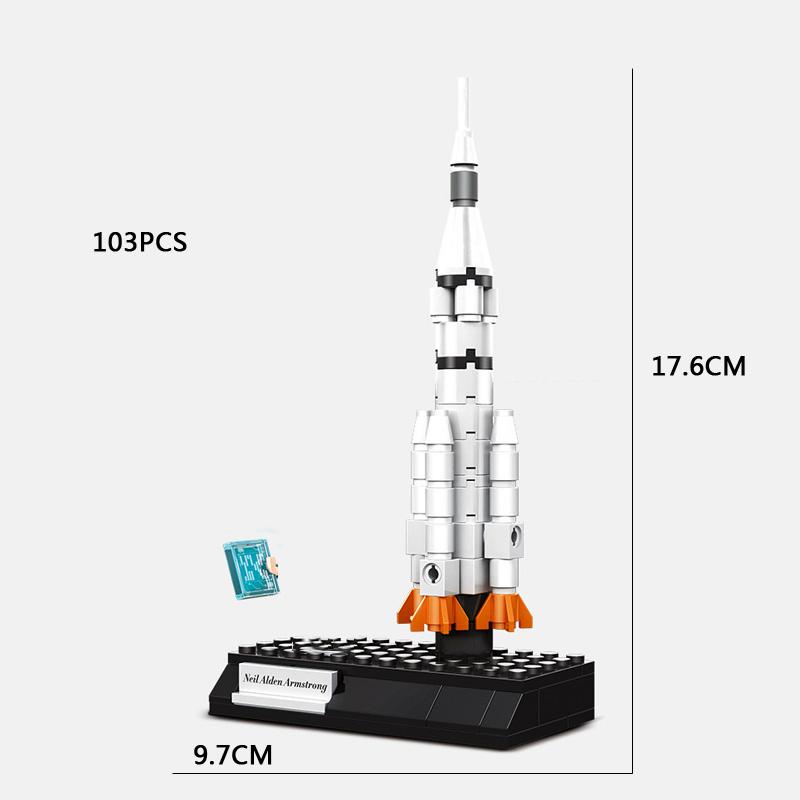 Esplorazione Spaziale Figure di Astronauti Blocco Razzo Satellite Veicolo Spaziale Rover Lunare Mattoncini Giocattolo Educativo Per Bambini Regali