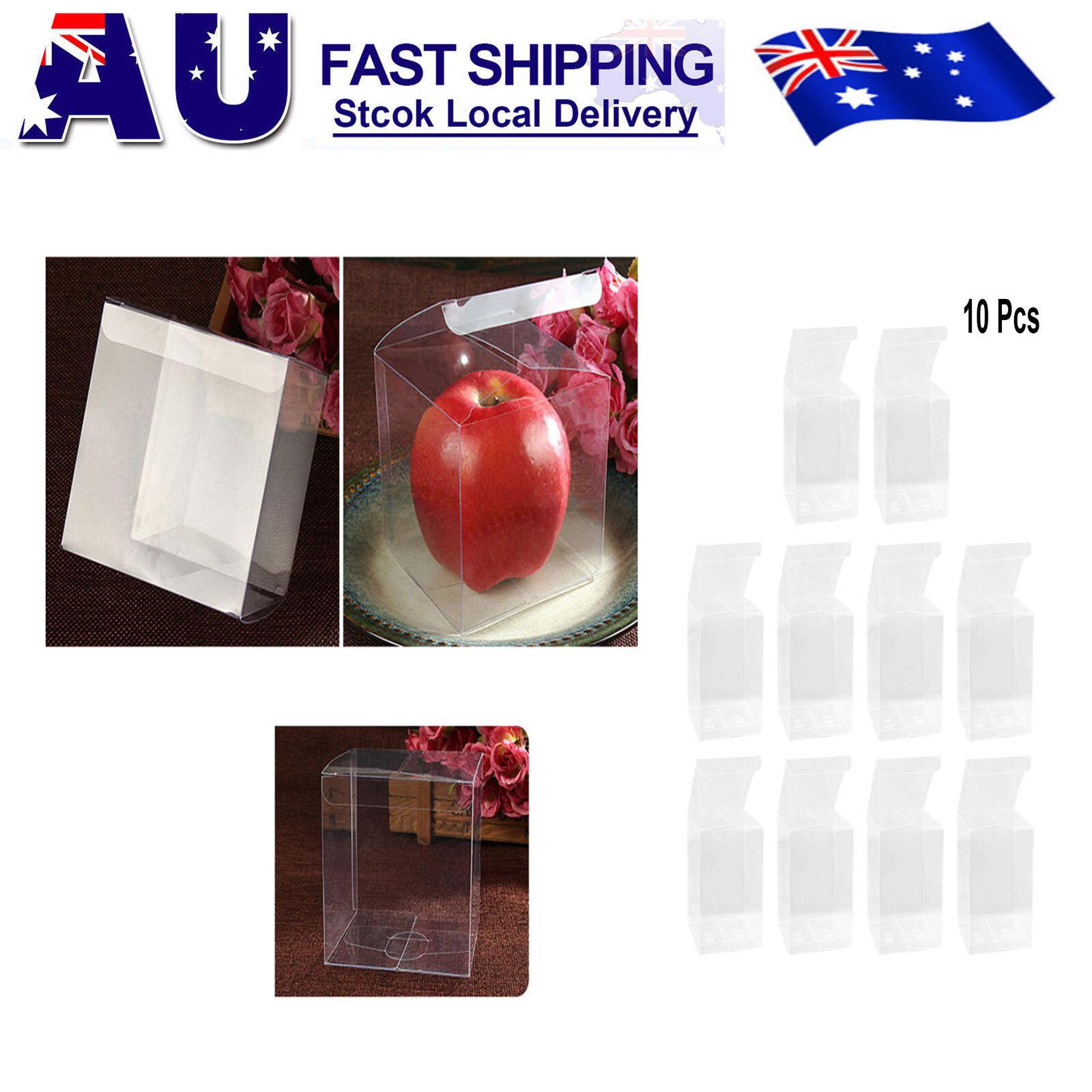 

10Pcs Transparent Cube Box Clear Plastic Gift Box 10x10x10cm for Macaroons Desserts Candy Favors Bridal Shower 4X4X4CM&other