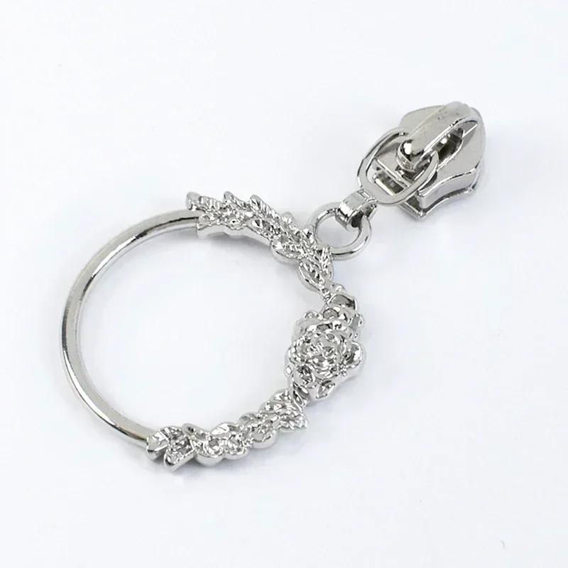 5/10/20Pcs Meetee 5# Zippers Slider Pullers for Nylon Zipper Tapes Sewing Zip Closure Heads Repair Kits Bag Garment Accessories