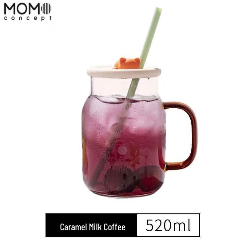 MOMOCONCEPT Glass Coffee & Water Tumbler with Straw