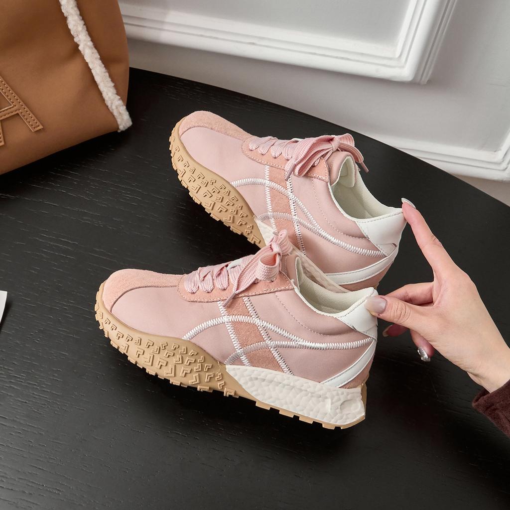 2025 new small retro Korean German training casual Forrest Gump shoes women's inner height increase jogging sports dad shoes