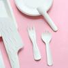 100 Pièces Cuillère Fourchette Jetables Écologiques Blanche Pelle à Dessert Gâteau Cuillères à Glace Ménage
