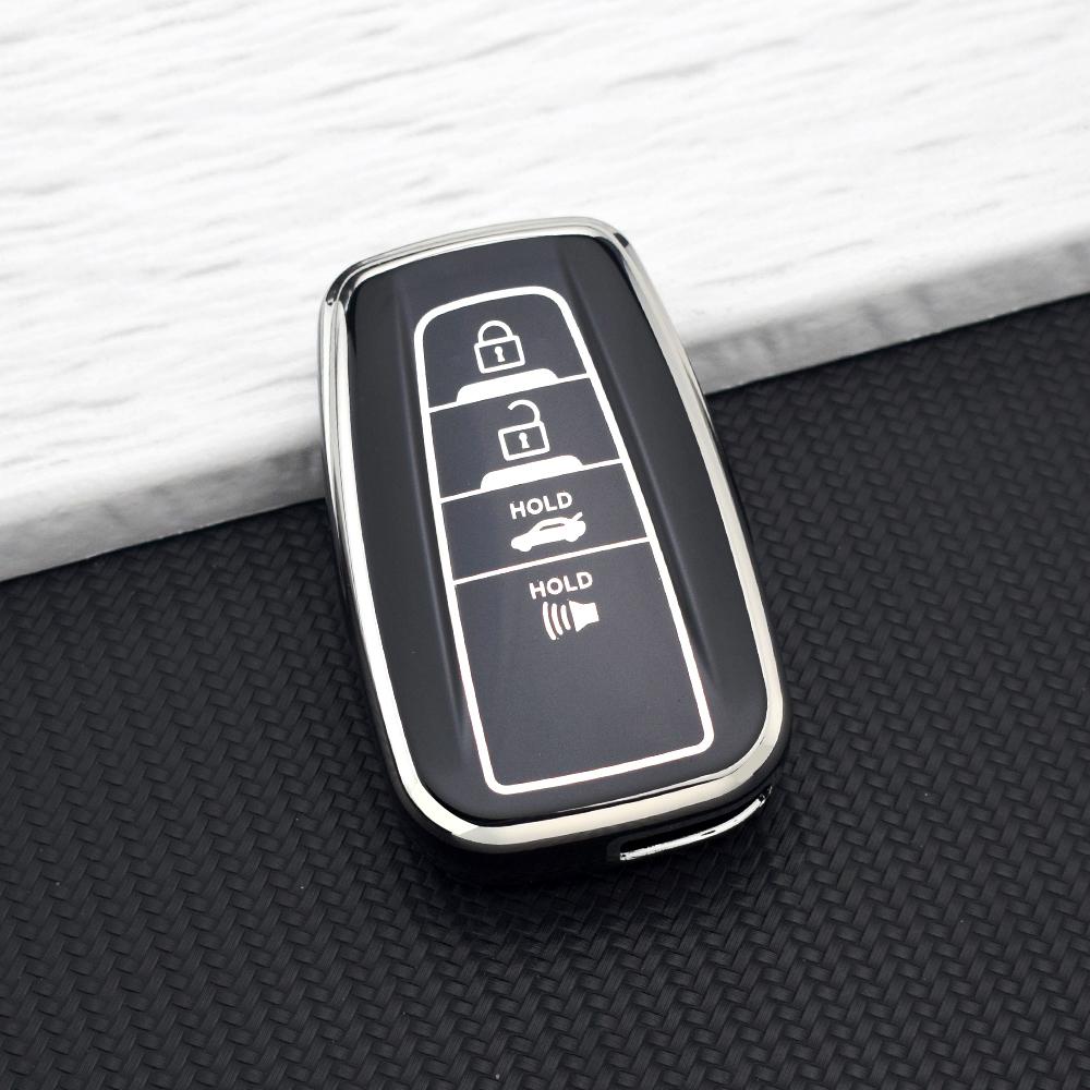 Tpu Car Key Case For Toyota Camry Chr Corolla Rav4 Avalon Land Cruiser Prado Prius 2/3/4 Buttons Key Cover Keychain Accessories