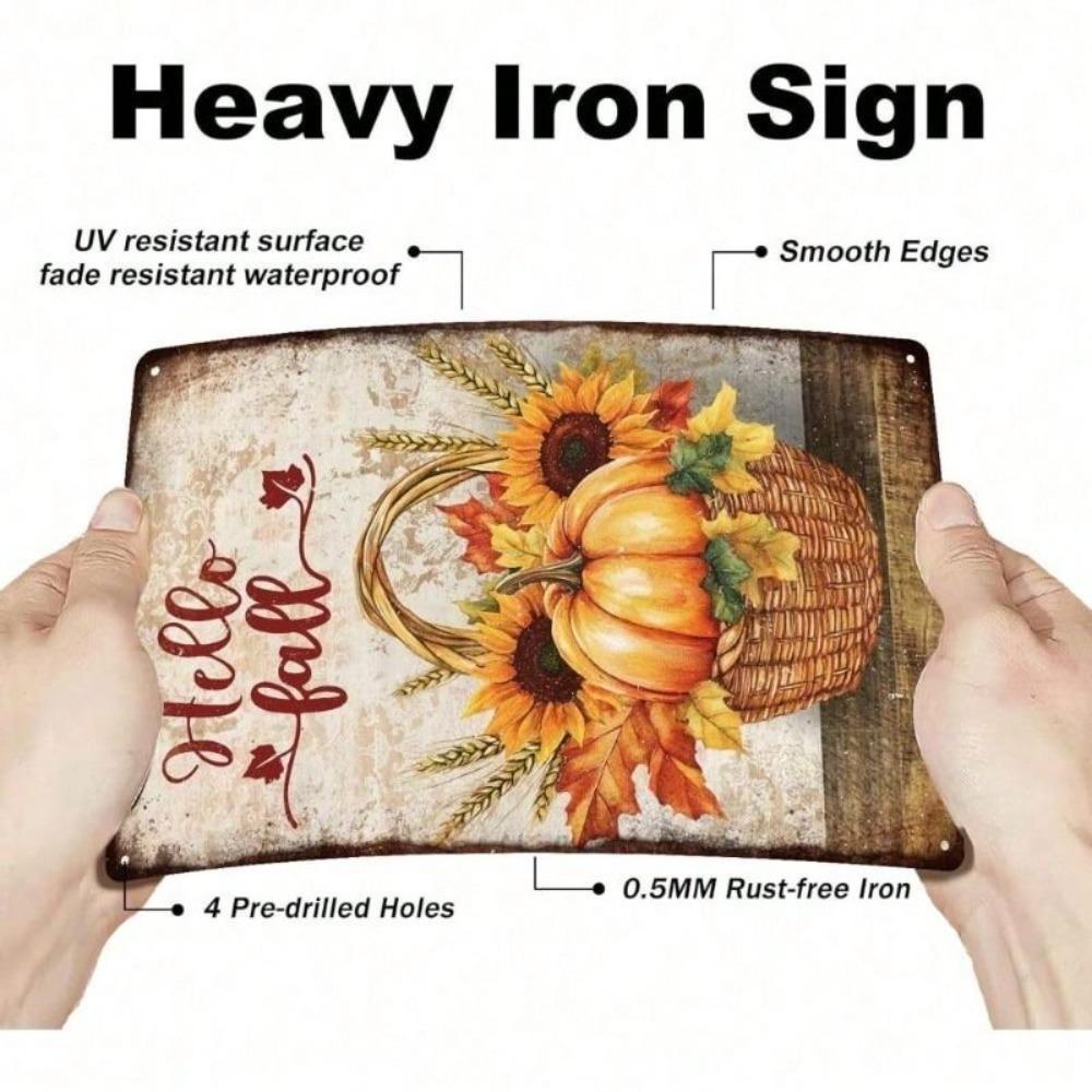 Vintage Halloween Pumpkin Metal Poster Wall Decor