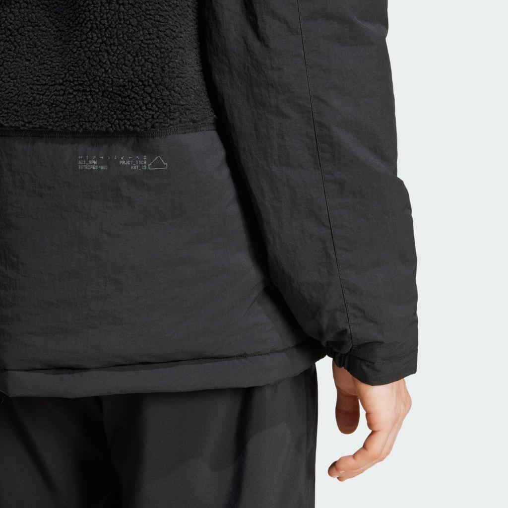 Adidas City Escape Insulation Comfortable Sports Casual Loose Warm Spliced Fleece Jacket Men Jacket Black IS9053