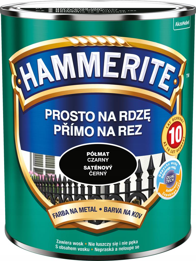 Hammerite Prosto Na Rdzę Metallfarbe Schwarz Seidenmatt 0,7L