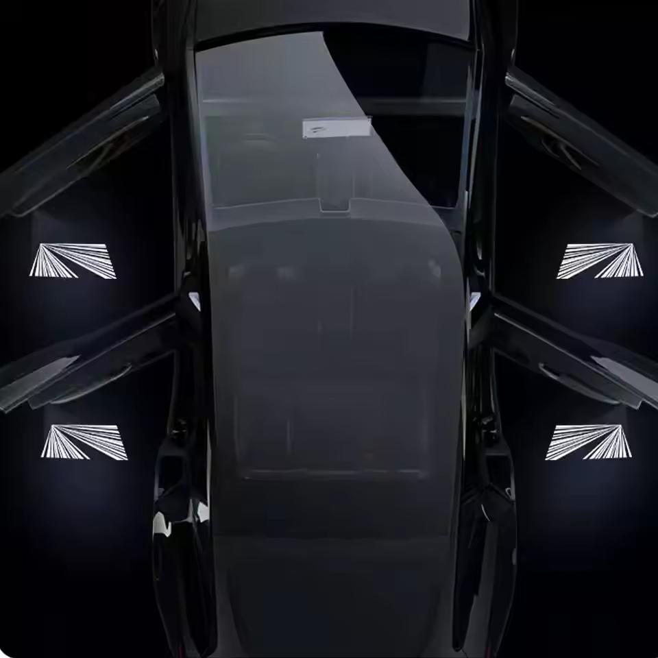 Door Lights For Tesla Model 3/Y Highland Juniper Projector Puddle Lights Ultra-Bright Welcome Step Light Glass Film Never Fade