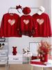 2025 Winter Velvet Hoodie Family Set: Mother & Child Matching Outfits for Stylish 100-Day Photo Shoots