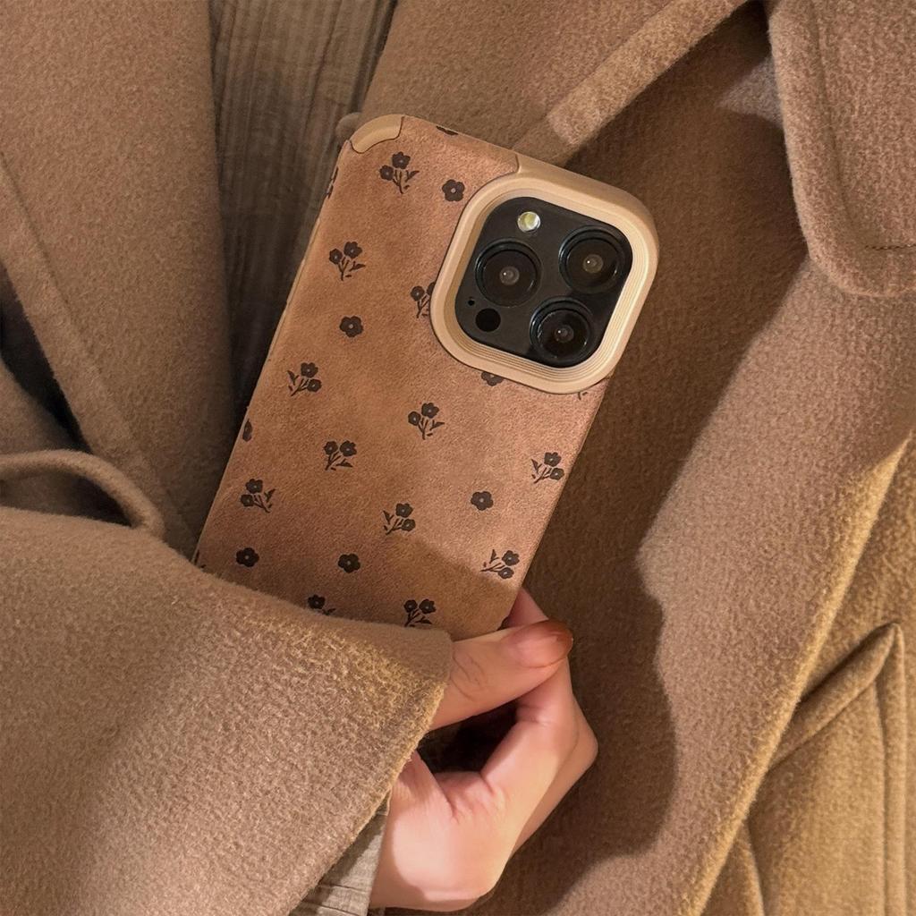 Vintage francouzský pouzdro s drobnými kvítky pro iPhone 13 iPhone 15 iPhone 16 Pro Max