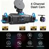 360° Dashcam Car Camera Recording Wifi Wireless Webcam Way Video Recorder 1080P 24 Parking 4 Channel Car Black Box