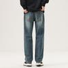 European Version of Jeans Men's Loose Straight New Classic Trend Casual Versatile Wide-leg Pants Elastic Denim Trousers Men