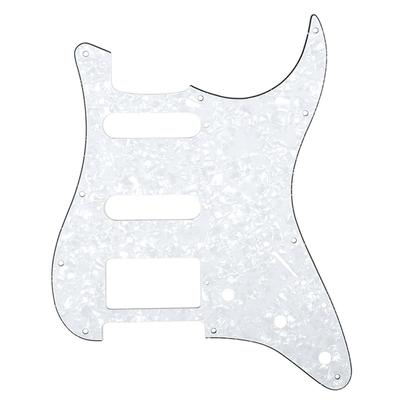 Musiclily SSH 11-Hole Stratocaster Pickguard for Fender American/Mexican Standard Stratocaster Electric Guitars, White Pearl, 4 Pieces