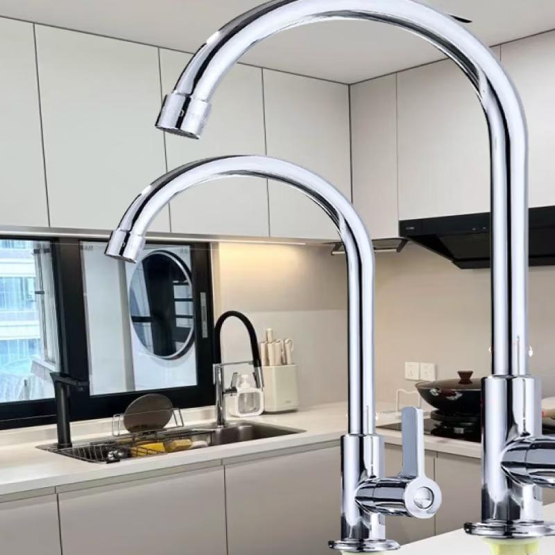TLXT Large Bend Wall-Mounted Single Cold Kitchen Faucet