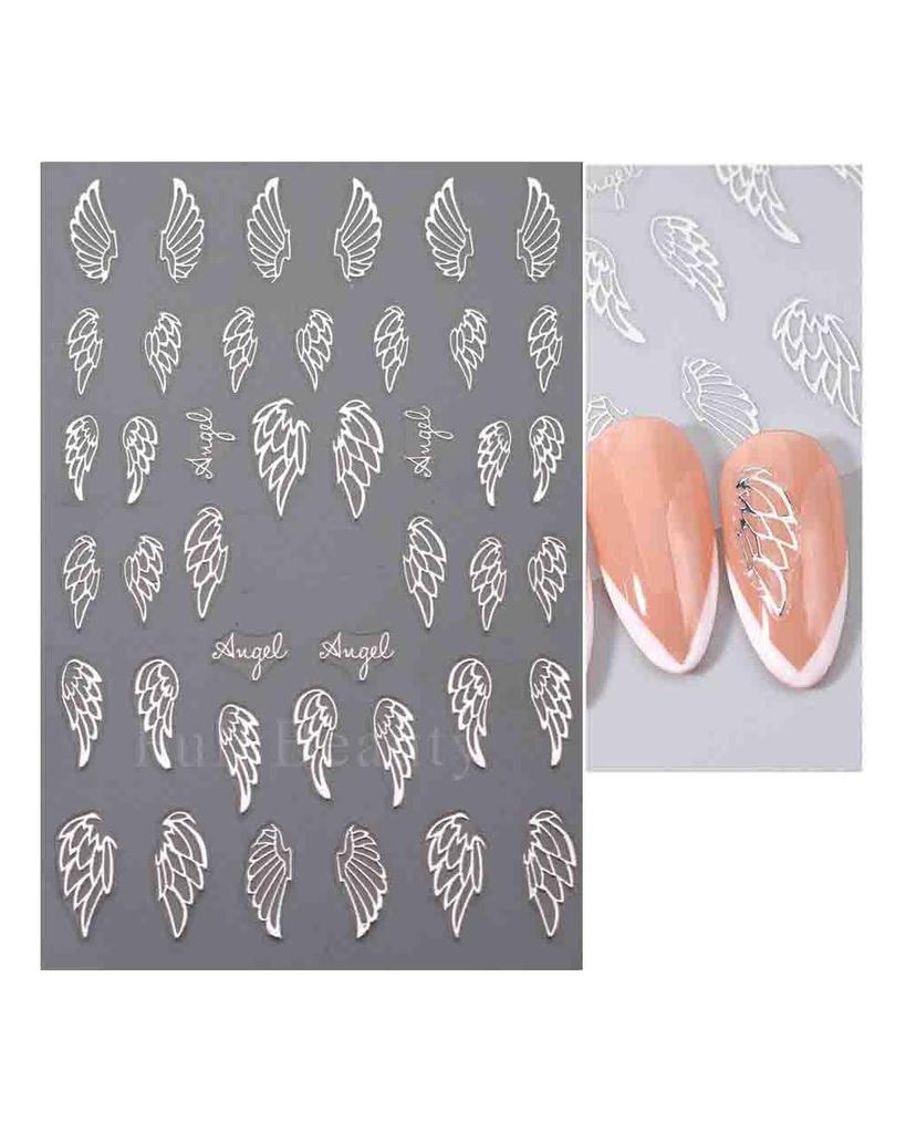 Laser Nail Stickers Butterfly Heart Star Design Adhesive Slider Decals Nail Art Stickers Manicure Decorations