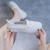 2025 Women's Summer Breathable Soft Sole Genuine Leather Cutout Loafers, Flat Shoes for Pregnancy, Plus Size Available