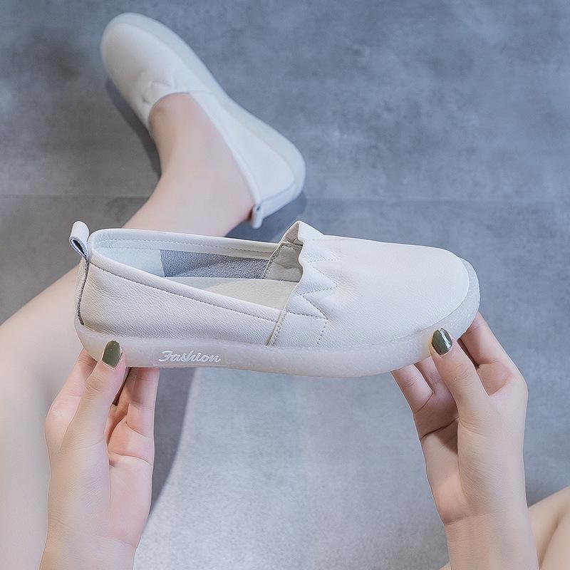 2025 Women's Summer Breathable Soft Sole Genuine Leather Cutout Loafers, Flat Shoes for Pregnancy, Plus Size Available