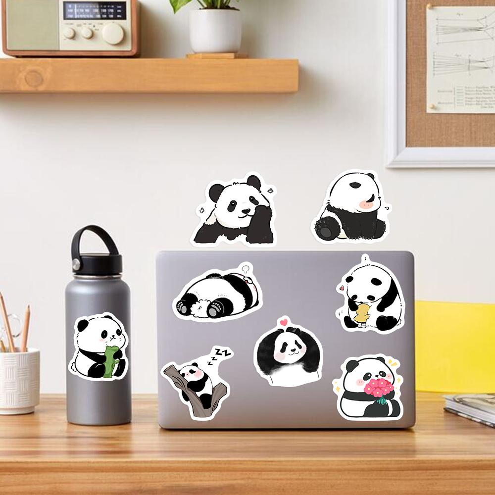 Cute Panda Stickers Fun Kids DIY Gift Toy Decorative Decal for Scrapbook Journal Laptop Phone Luggage Fridge Waterproof