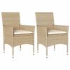 VidaXL Set of 2 Garden Chairs with Cushions, Seats with Armrests, Armchairs with Backrest, Patio Furniture, 368113