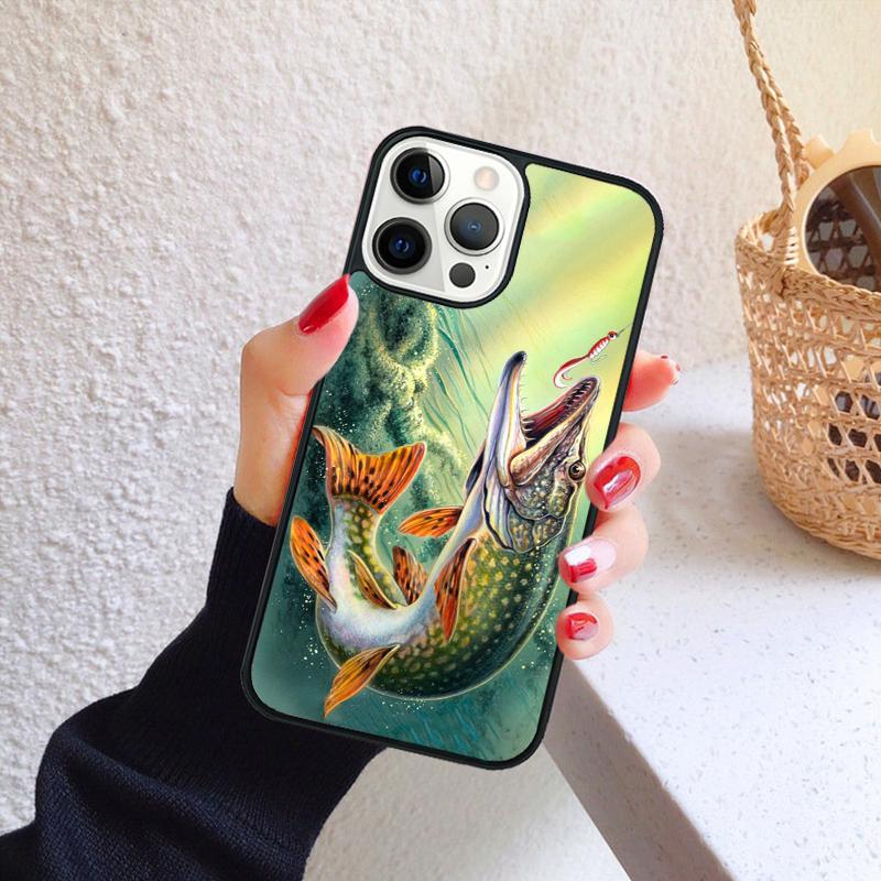 Pike Fishing Bait Spinner Phone Case for iPhone 17 Air 16 15 14 12 13 PLUS 11 PRO MAX Back Cover Fundas Shell