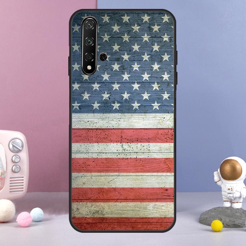 

America USA Flag For Huawei Nova 11 Pro 9 10 SE Y60 Y70 Y90 Y61 Y91 Y73 Y72 12i 11i 8i P20 P40 P30 Lite Case Huawei Nova Y70