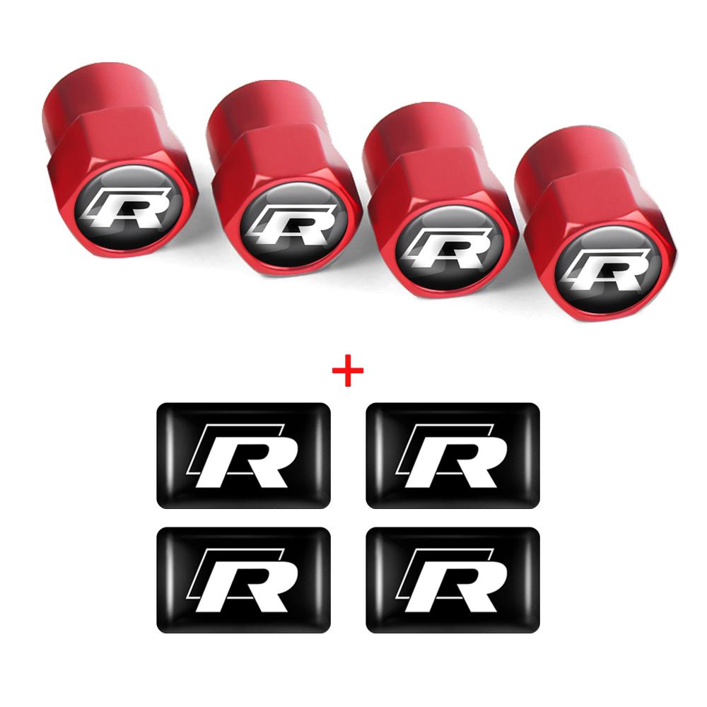 Car Interior Epoxy Logo Sticker Metal Wheel Tire Valve Cover For Volkswagen GTI Golf R Passat CC Lavida Sagitar Scirocco Tiguan