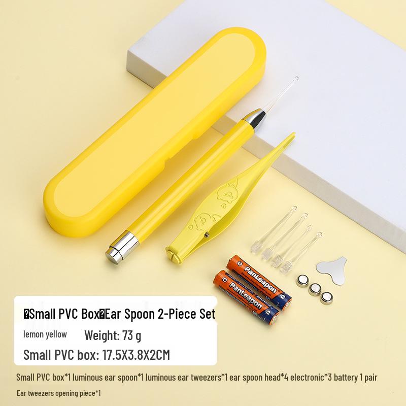 LED Ohrreinigungsset für Kinder: Leuchtendes Ohrstäbchen, Baby-Pinzette mit Licht & Wiederaufladbares Weichspitzen-Werkzeug