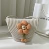 A Small Fresh Style Women's Shoulder Bag Flower Doll Decorated Coin Purse Mobile Phone Bag Woven To Make Young Ladies Love