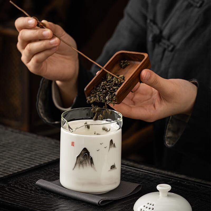 Dongyue Ink Wash Mountain Ceramic Travel Tea Set