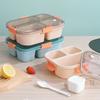 Microwave-Safe Bento Box Adults 3-Compartment Or 4-Compartment Lunch Container With Sauce Soup Compartment Plastic