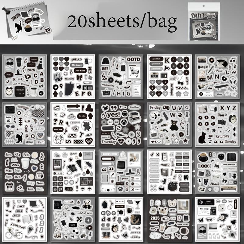 

20 аркушів/книга Наклейка Серія Щоденник Наклейка у стилі Інс Матеріали Книга наклейок Блокнот Рамка для фото Канцелярські товари DIY Декорація