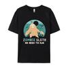 Zombie Sloth No Need To Run Funny Lazy Halloween Tshirts Aesthetic Casual Tshirt Premium Cotton Shirt Oversized T Shirt Men