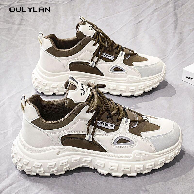 Little White Shoes Trend All Match Thick Sole Sports Leisure Running Shark Shoes Spring Men's Shoes New Breathable