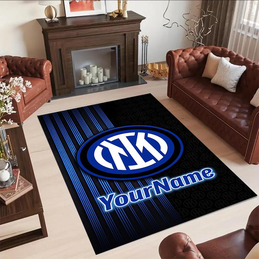 Inter Milan Personalized Text Carpet Design for Hallway Foyer Living Rooms Bedrooms Anti-slip Rug Office home decor