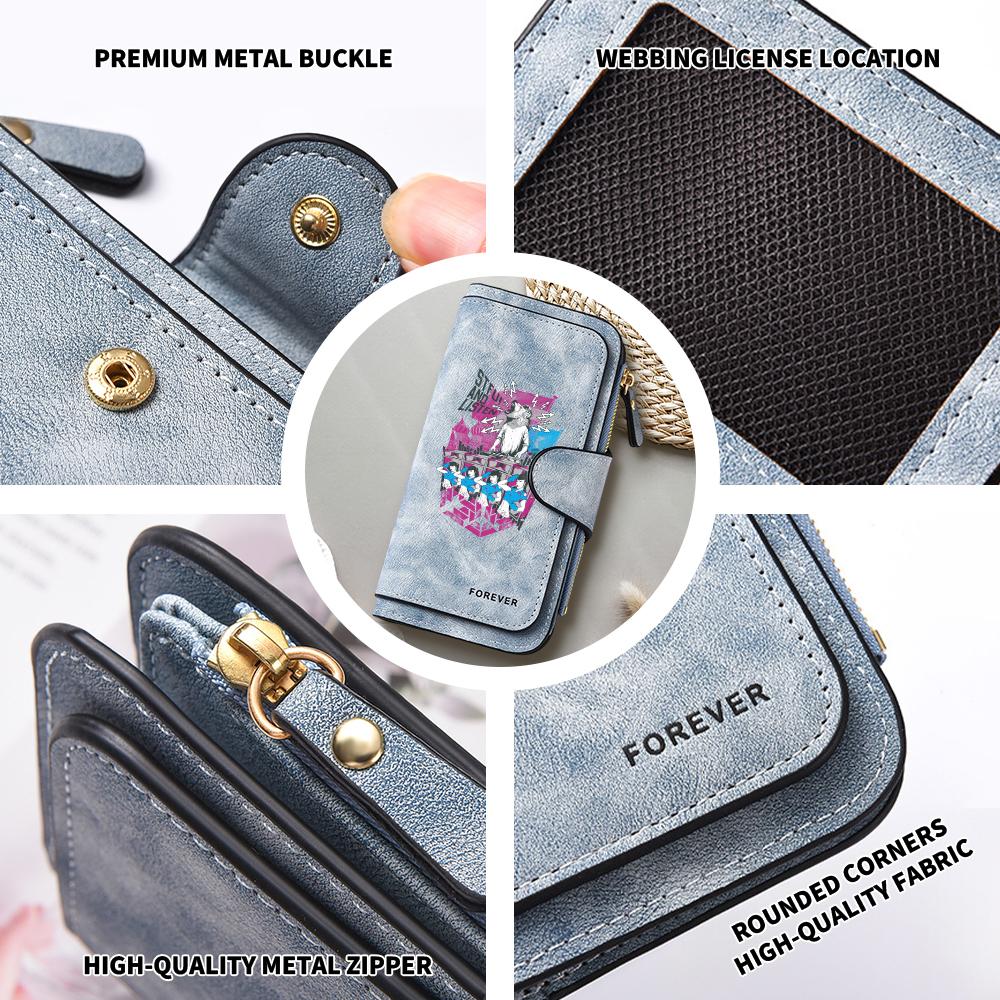 Wolf Print Long Wallet Forever Stylish Casual Portable Multi Card Holder Purse