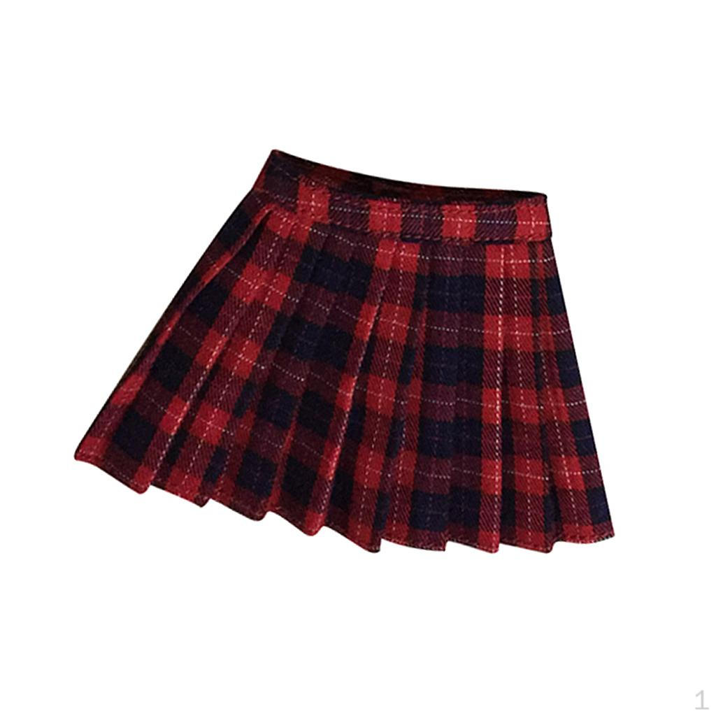 Платье-юбка в 1: 6-й масштаб для 12 женских экшн-фигурок, тело Red Plaid