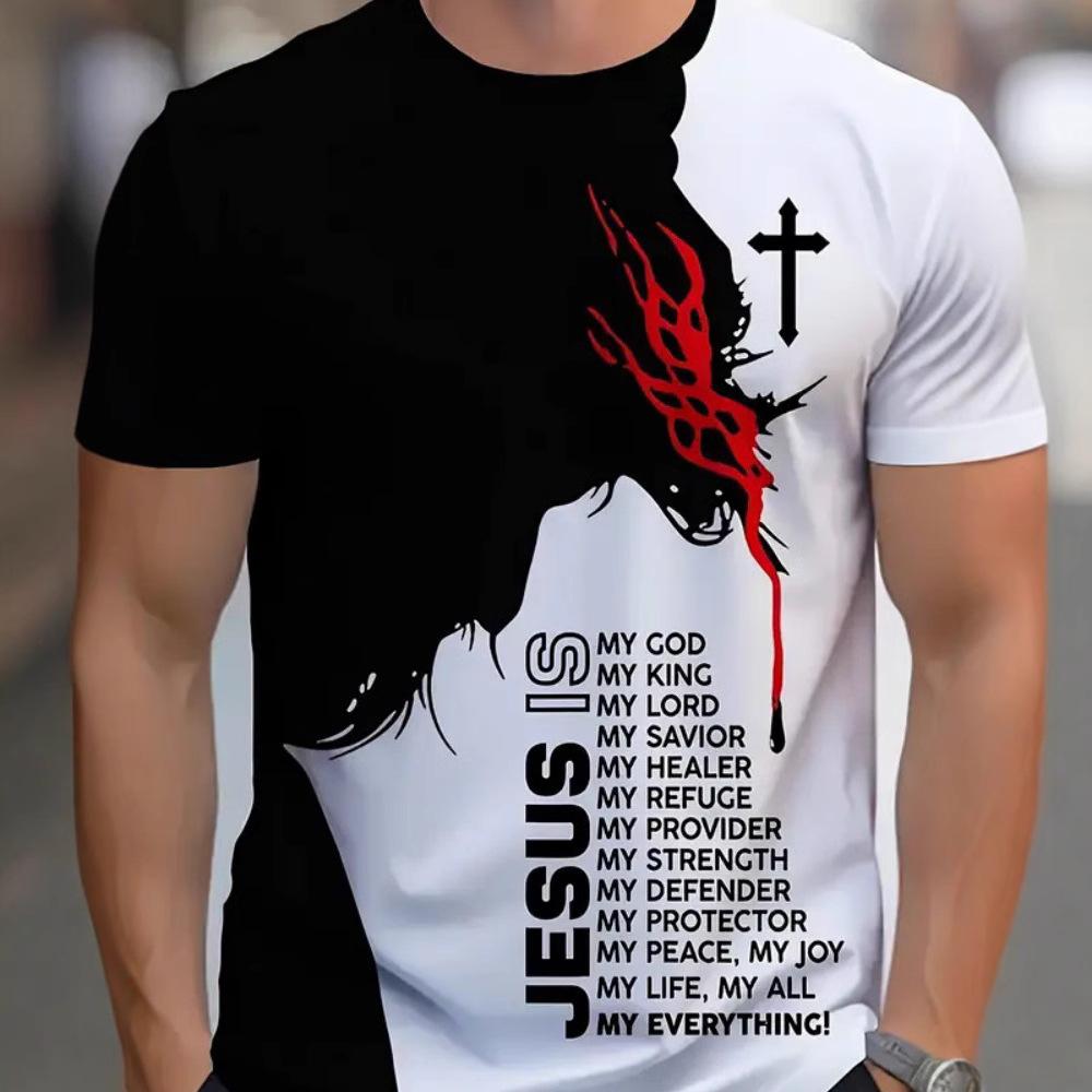 Summer Round Neck Anime Pattern 3D Print Top Fashionable Casual Short Sleeved Men's T-shirts