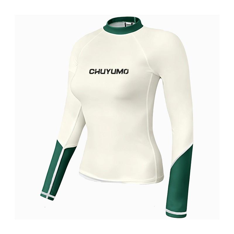 Womens UV Protection Rash Guard Swimsuit With Long Sleeves Quick Dry Dive Suit Surfing Swimming Beach Outdoor Sports
