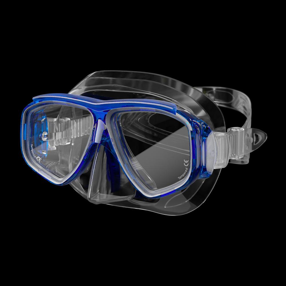 Custom Professional Snorkeling & Diving Goggles  Silicone + PC Material 2 Windows Universal Fit
